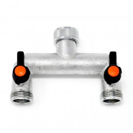 Metal two-way tap adaptor
