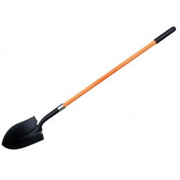 Pointy shovel with long handle